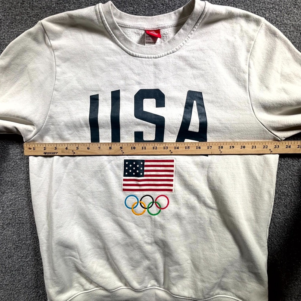 United States Olympic Sweatshirt Men's XL White Fleece Graphic Athletic Games - Picture 8 of 11